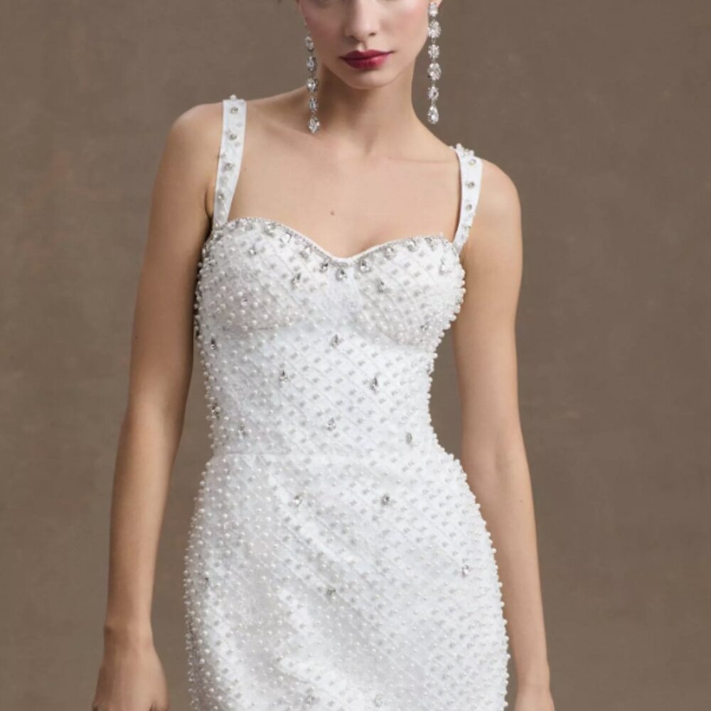 NWOT Morphine Fashion Hypnotized Pearl & Crystal Bustier Mini Dress